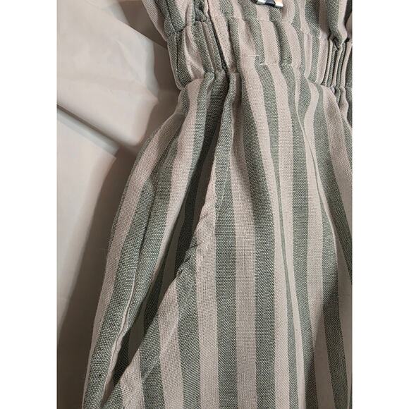 Shein Shorts Women's Size L Green White Stripes Elastic Ruffled Waist - Picture 5 of 7